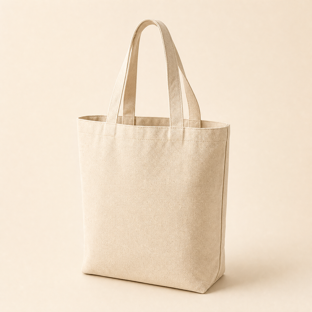 Natural Canvas Tote Bag - side product view