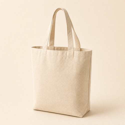 Natural Canvas Tote Bag - side product view