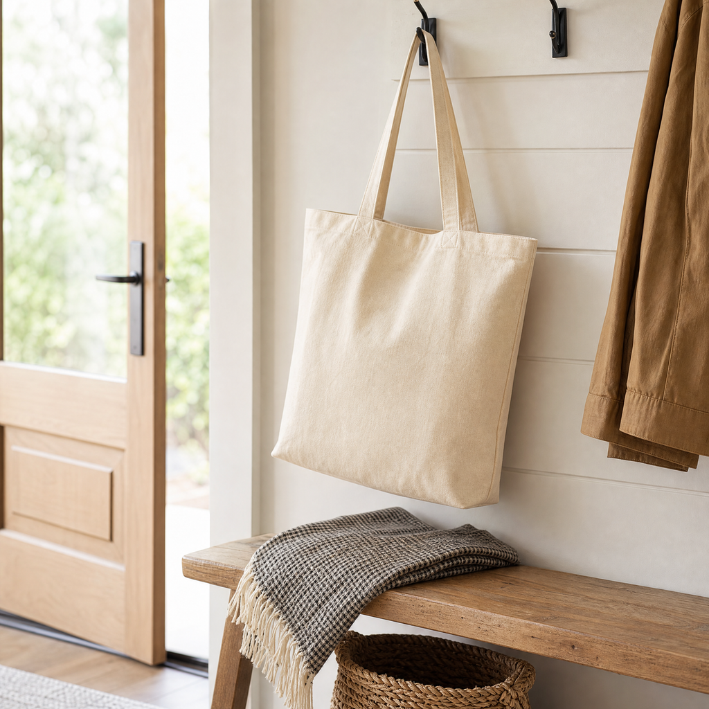 Natural Canvas Tote Bag - lifestyle product view