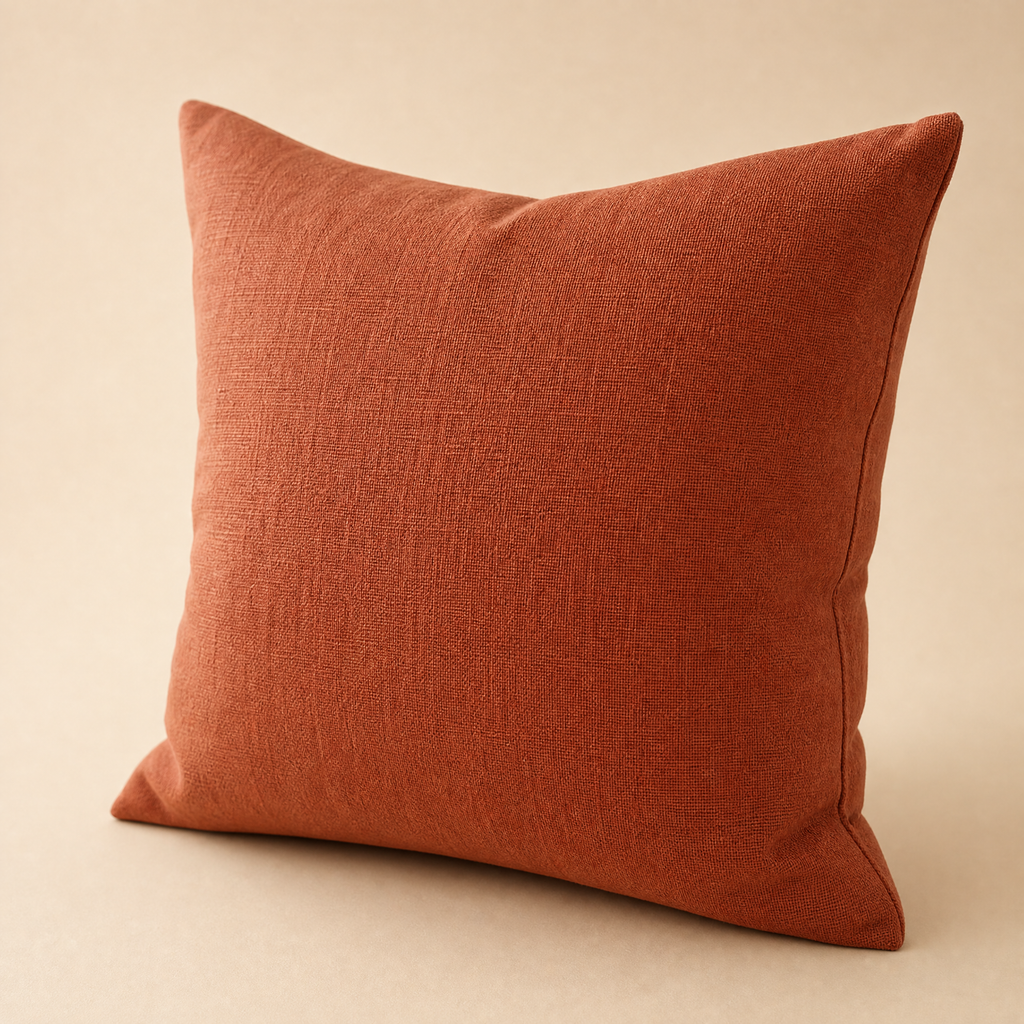 Terracotta Cotton Cushion - side product view