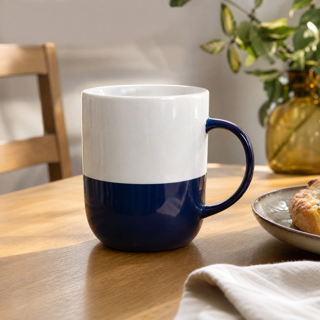 Two-Tone Ceramic Coffee Mug - lifestyle product view