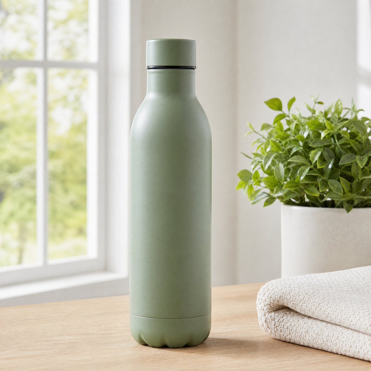 Insulated Water Bottle - Sage Green - lifestyle product view