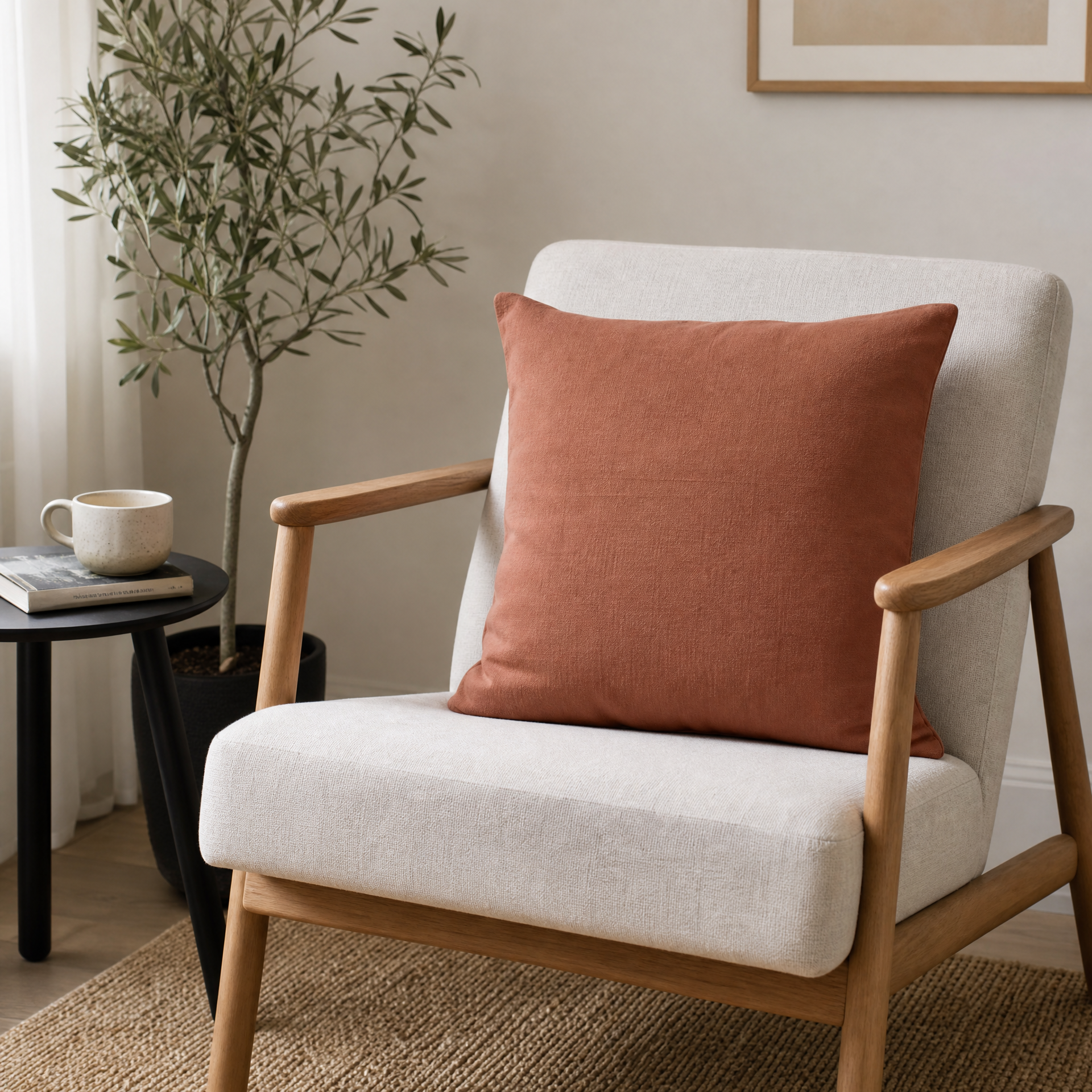 Terracotta Cotton Cushion - alternate lifestyle product view