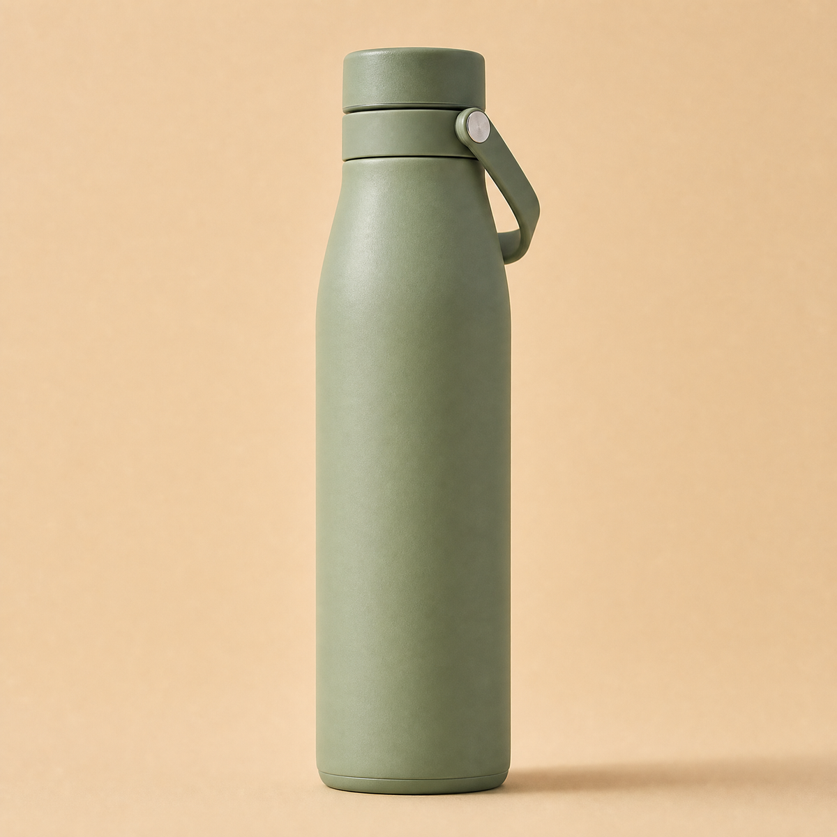 Insulated Water Bottle - Sage Green - side product view